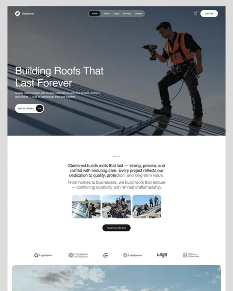 Roofing demo — Steelcrest home page